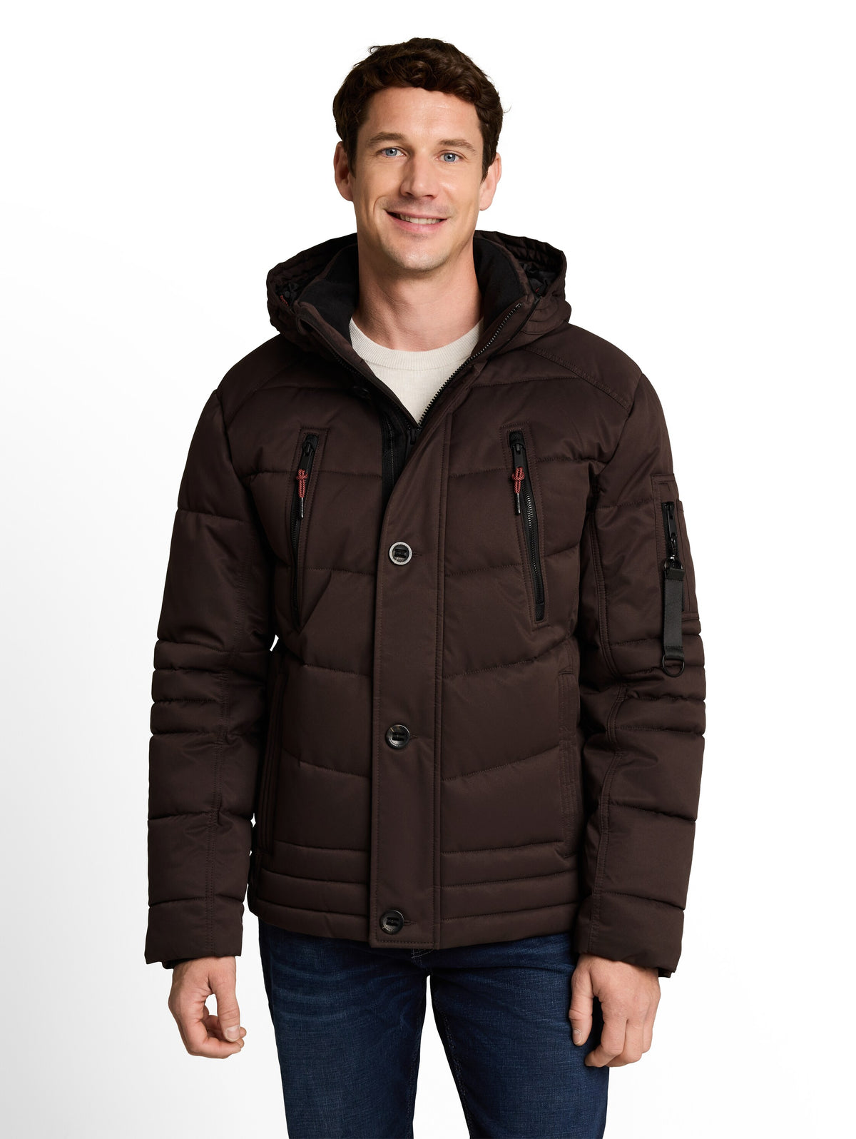 hooded quilted puffer jacket - 1051663