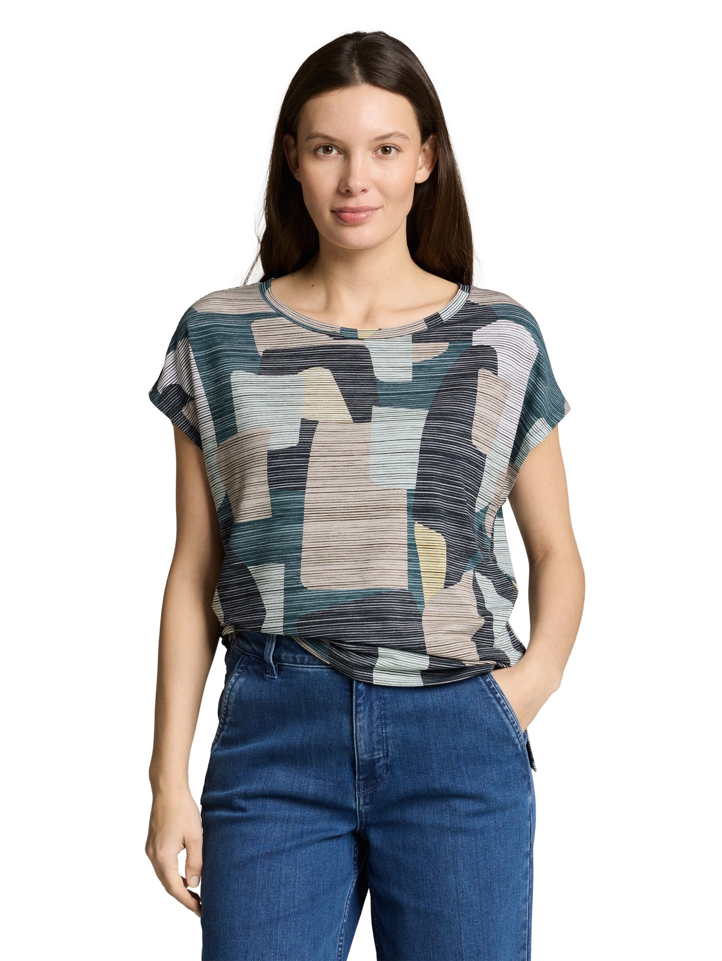 T-shirt alloverprinted stripe - 1050613