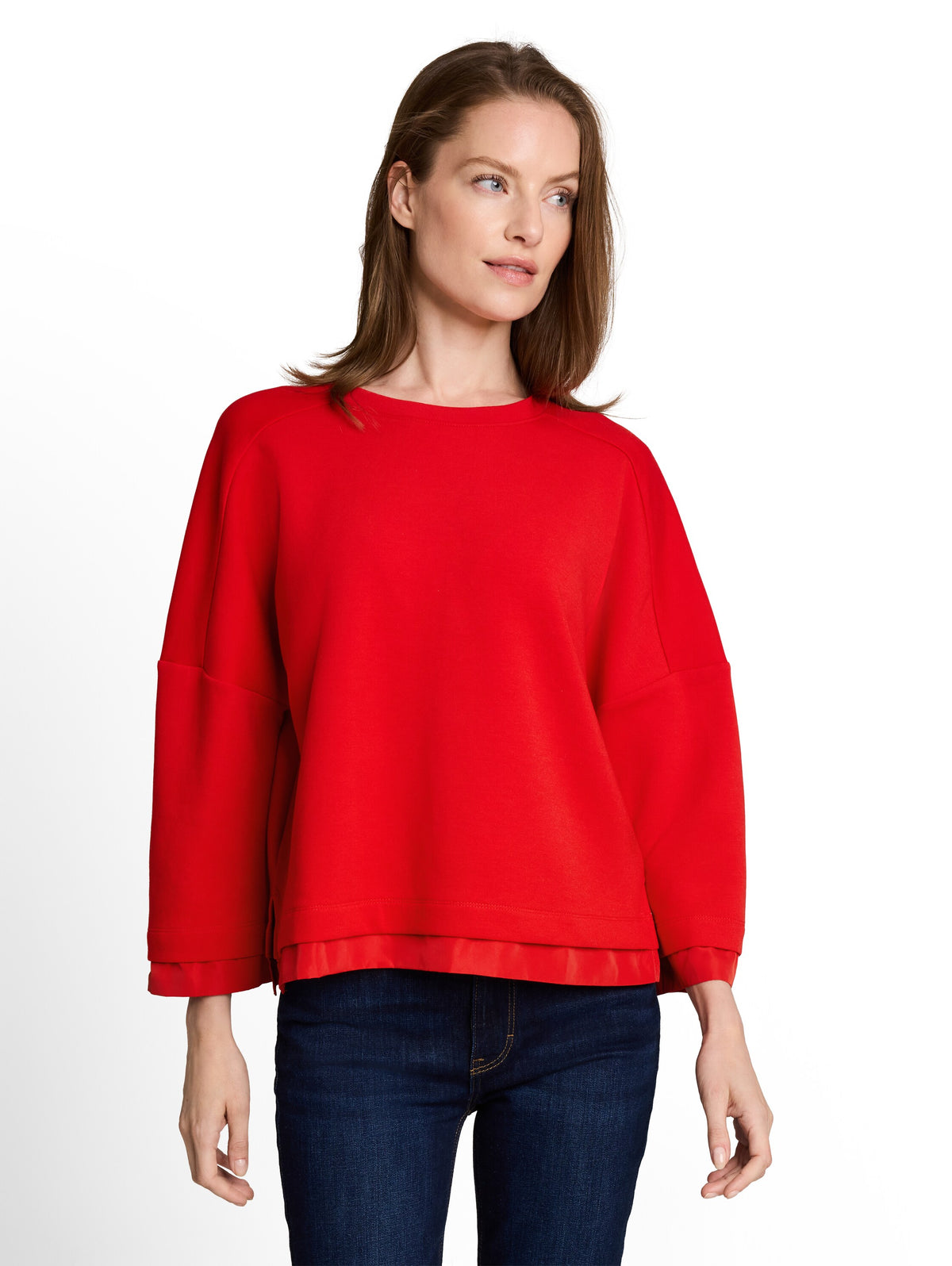 Sweatshirt boxy shape nylon de - 1052912