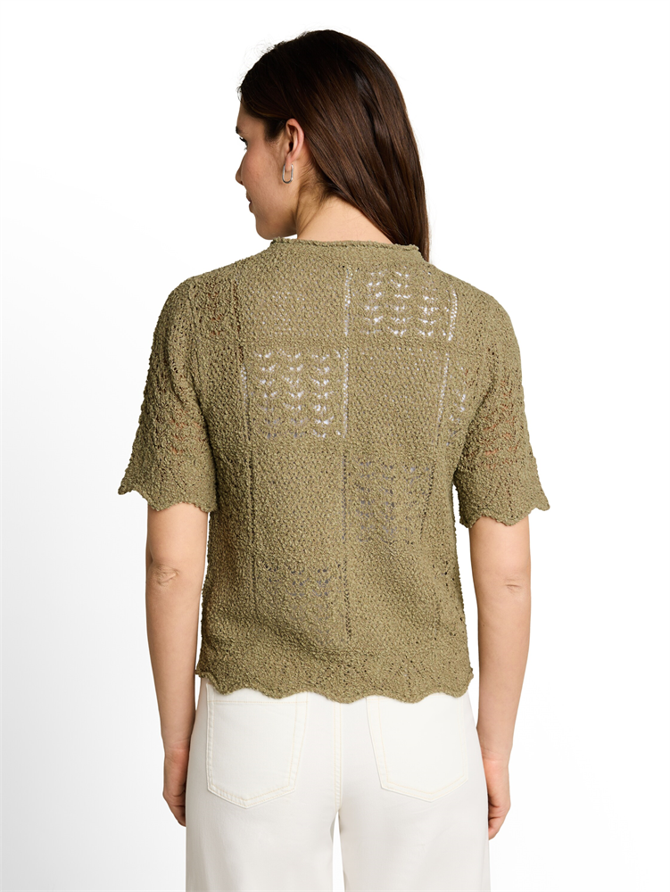 Knit structure mix cardigan - 1051349