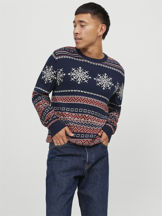 JJXMAS SNOWBALL KNIT CREW NECK - 12248145