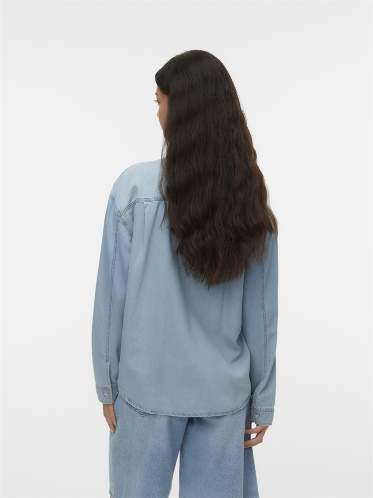 VMVIONETTE LS DENIM BOW SHIRT YO327 - 10346826