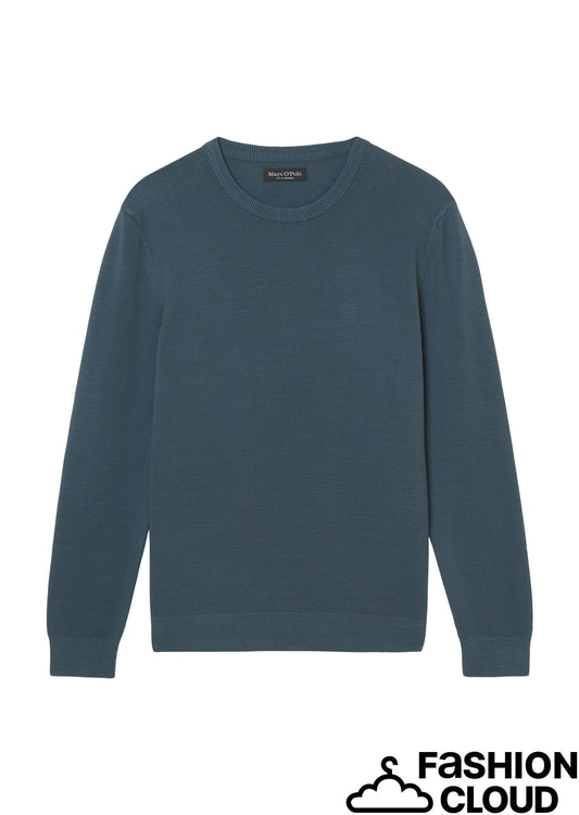 Crewneck, cotton slub, piqué struct - M26502360074