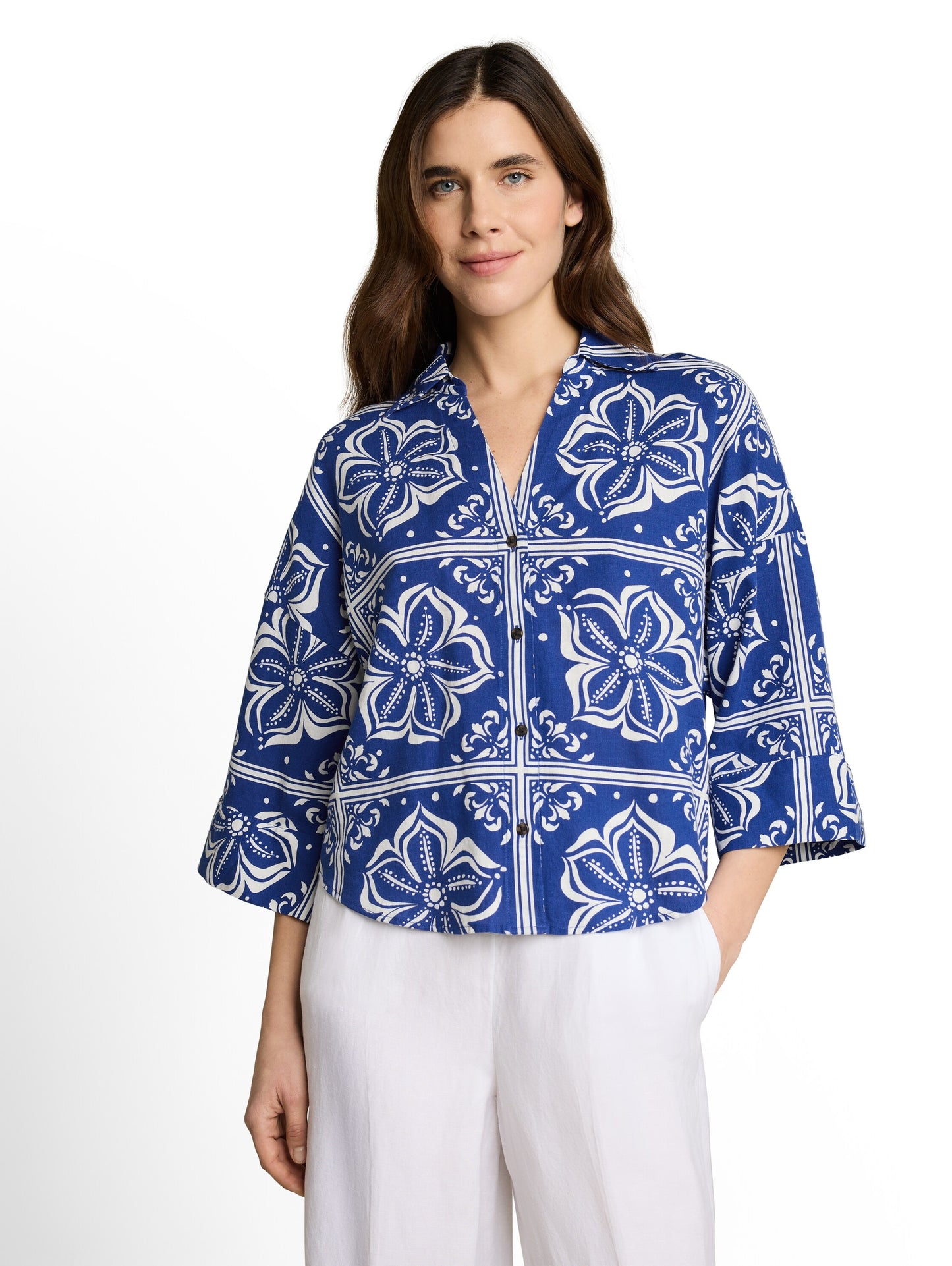 blouse loose fit with linen - 1049825