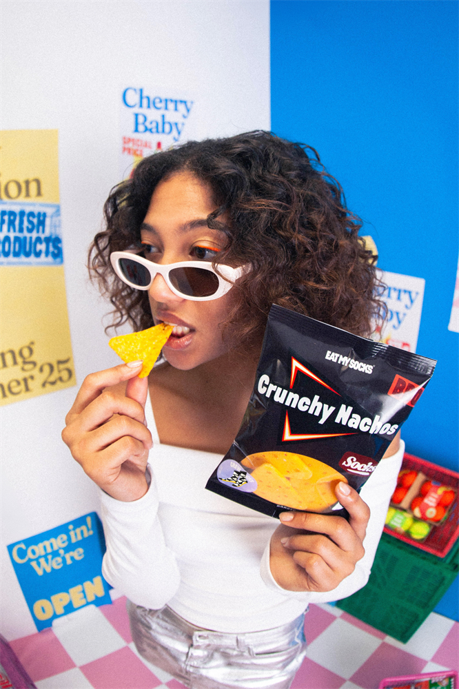 Socken Crunchy Nachos, Black - EMSNOCNABK
