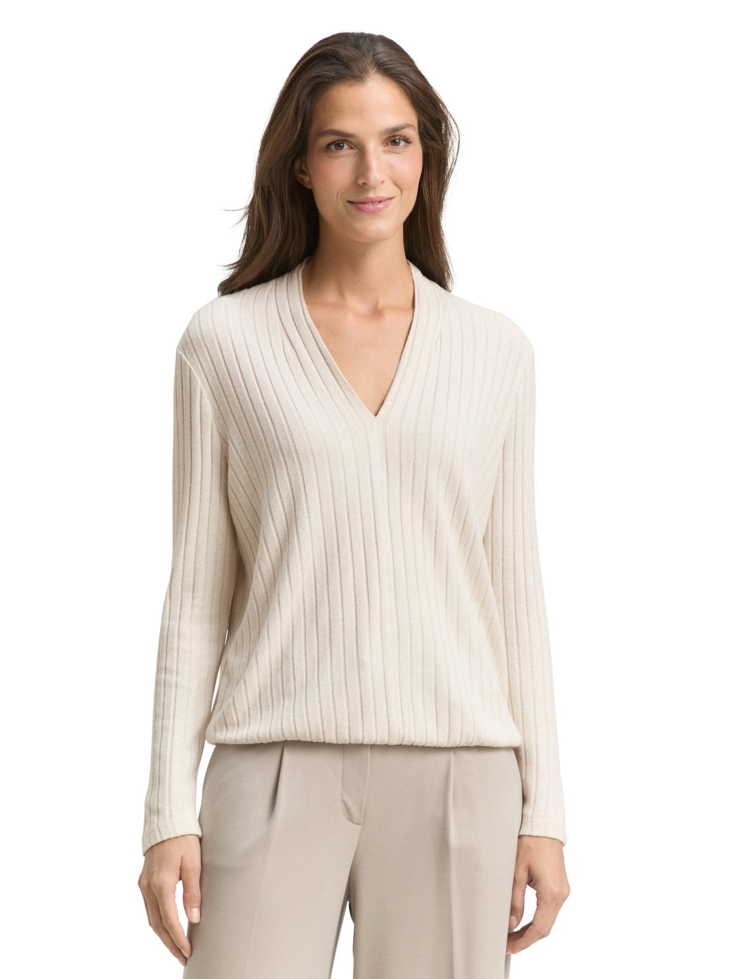 T-shirt v-neck cosy rib - 1048936