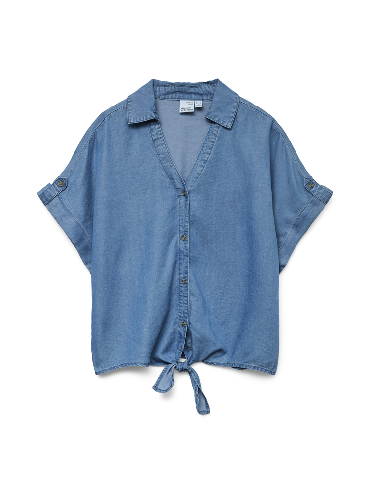 VMFLEUR SS BOW TENCEL SHIRT - 10326059