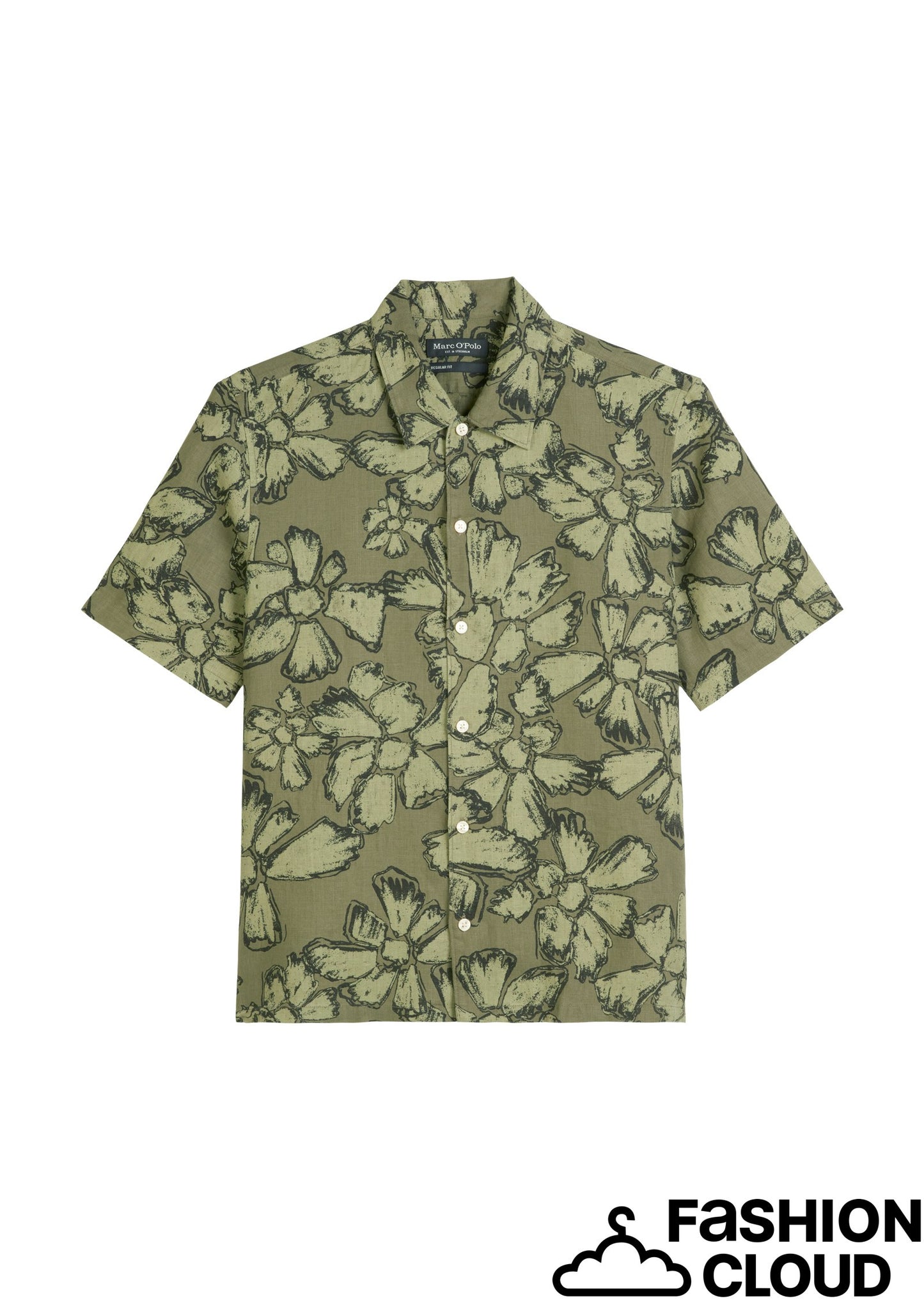 Camp collar, short sleeves, slits a - 523721341134