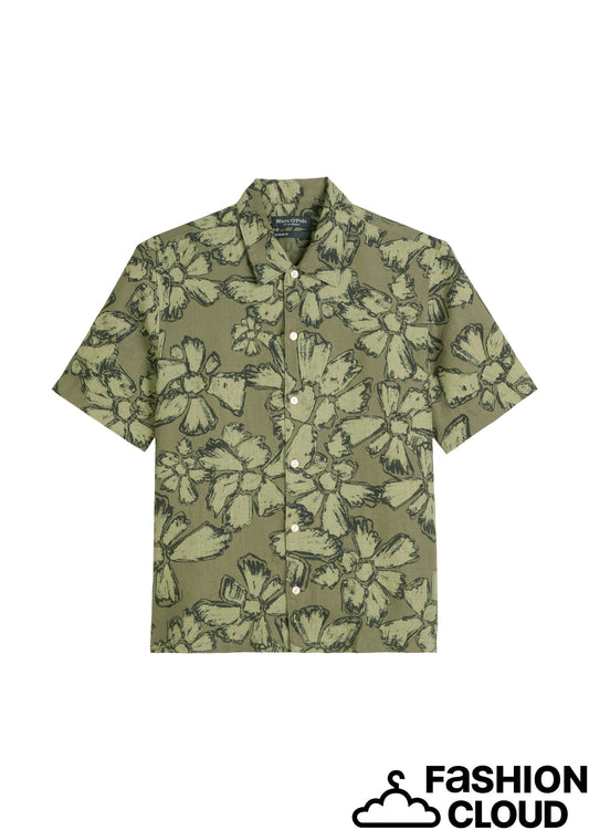 Camp collar, short sleeves, slits a - 523721341134