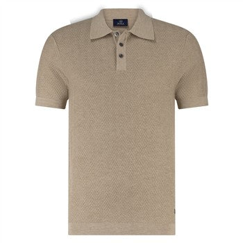 Keane Knitted Polo Ss - MMZ26106KE39