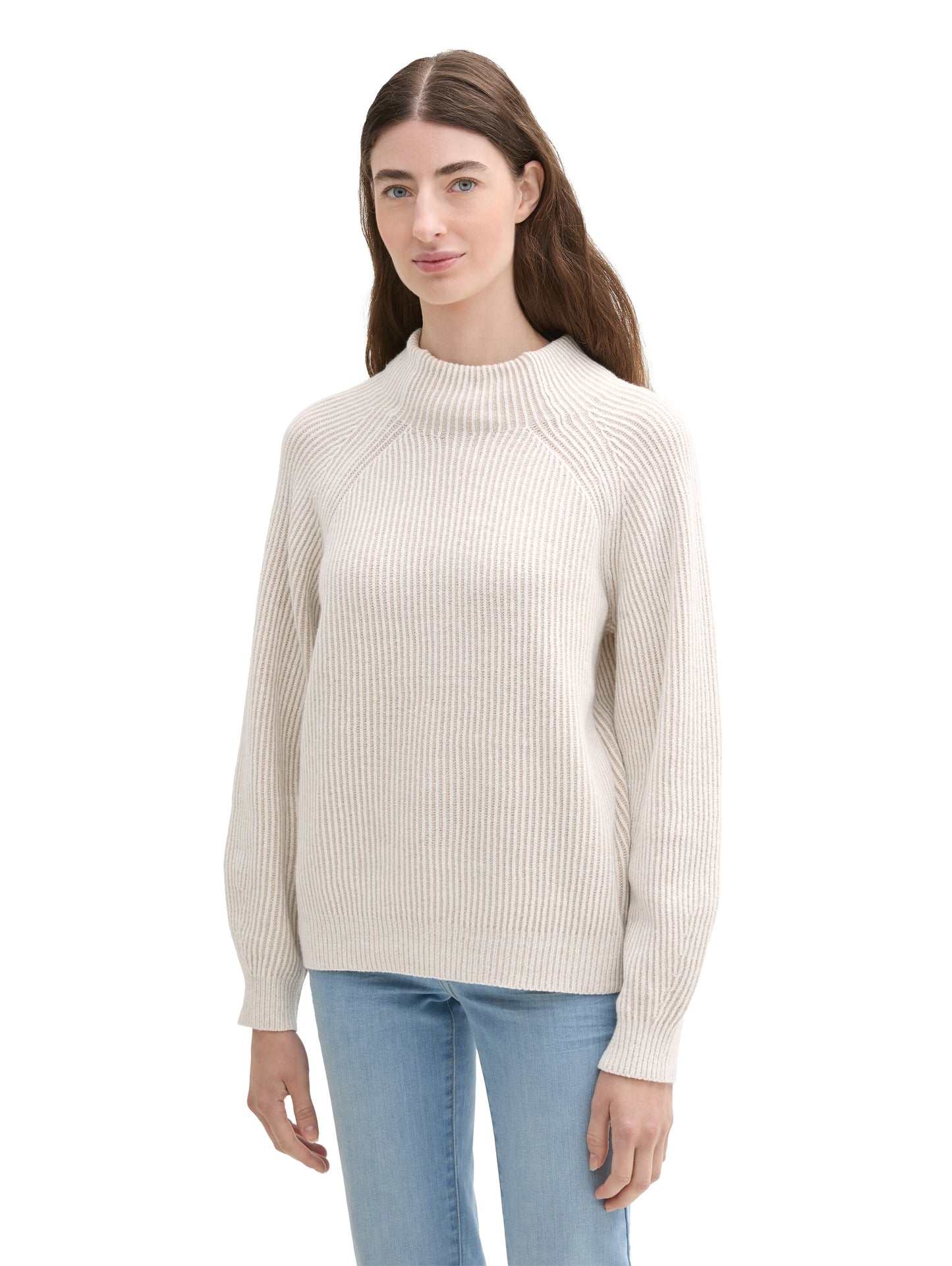 knit plated rib pullover - 1042957