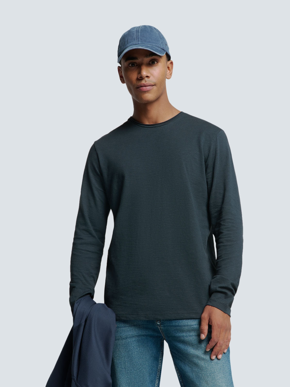 T-Shirt Long Sleeve Crewneck Slub - 25160860