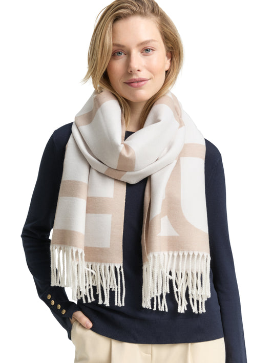 woven wording scarf - 1048056
