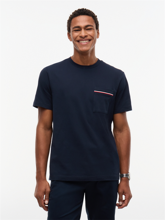GLOBAL STRIPE PIQUE POCKET TEE - MW0MW42397