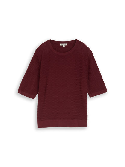knit structured shortsleeve - 1052767