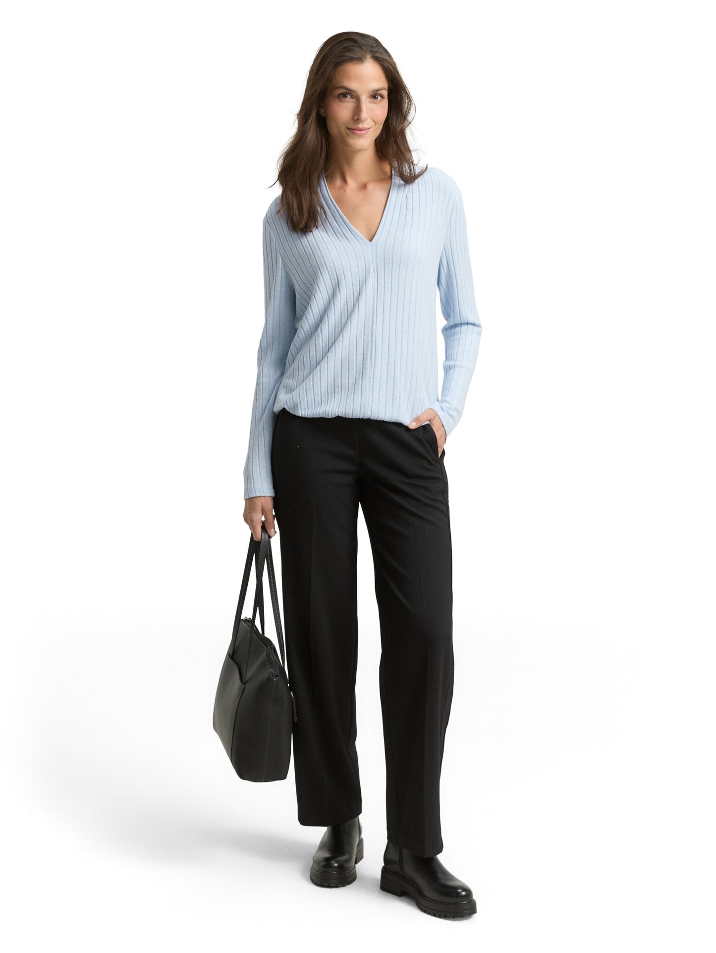 T-shirt v-neck cosy rib - 1048936