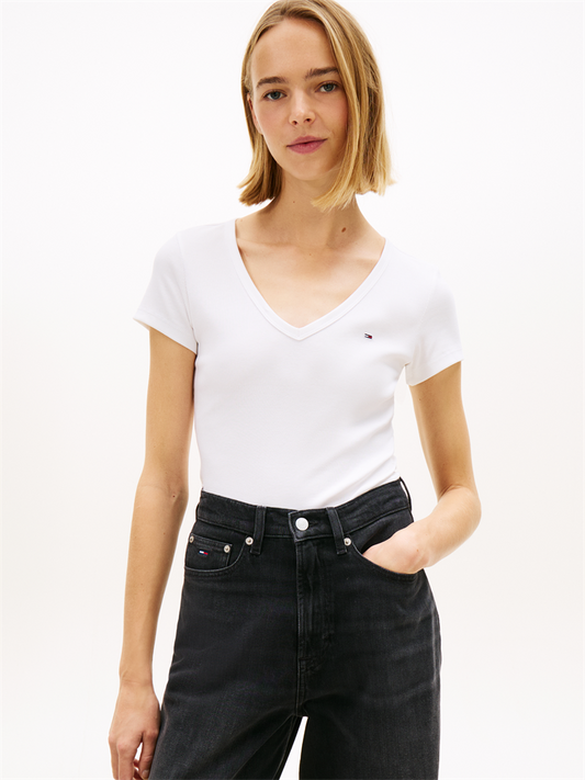 TJW SLIM ESSENTIAL RIB V SS - DW0DW17385