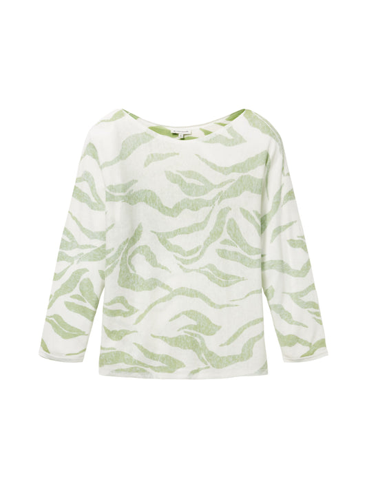 Knit pullover inside printed - 1035303