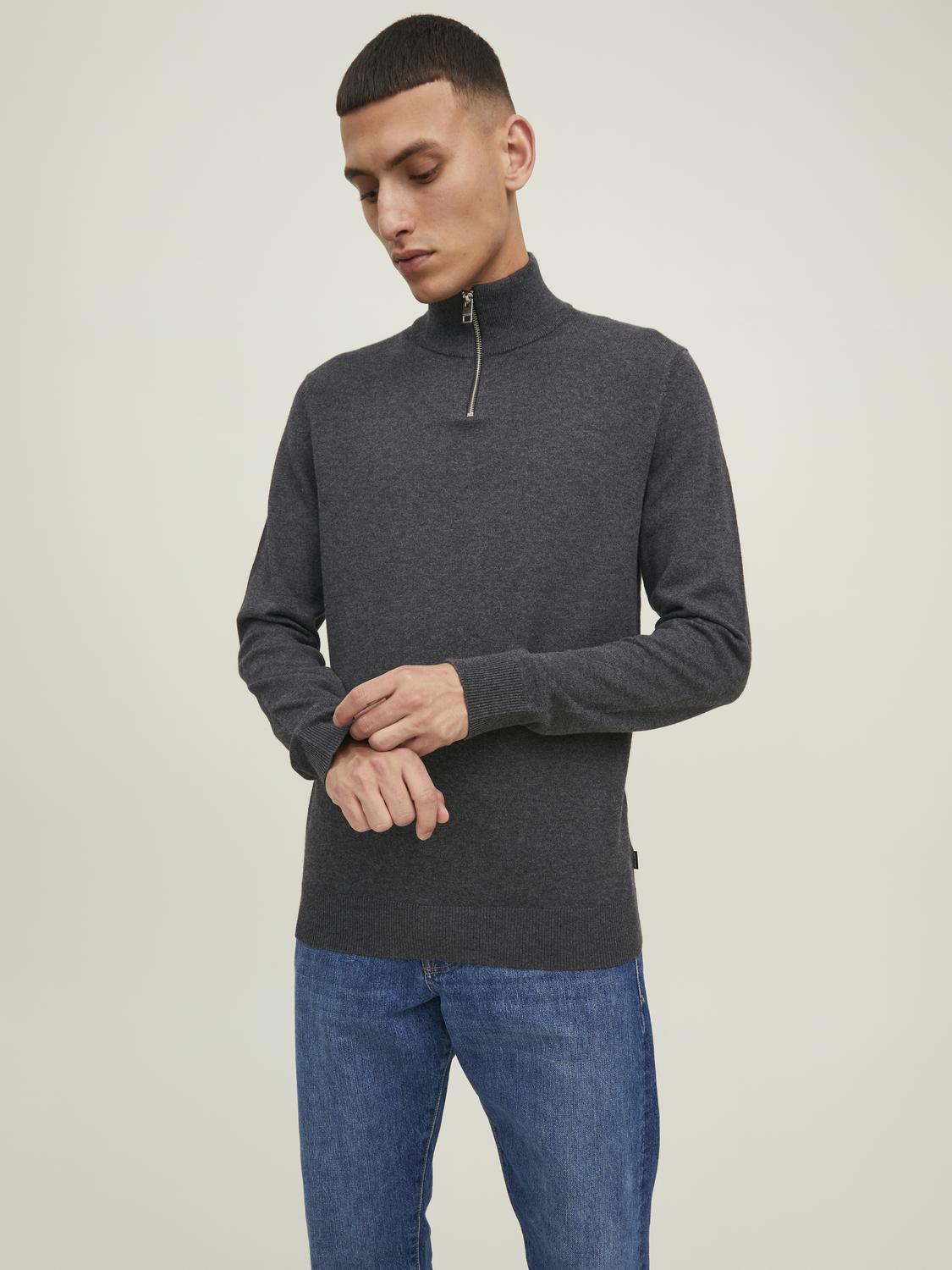 JJEEMIL KNIT HALF ZIP NOOS - 12189339