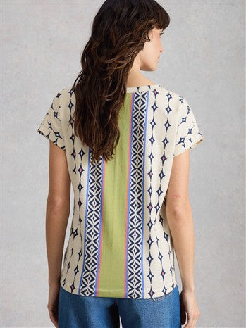 NELLY NOTCH NECK TEE - 445349