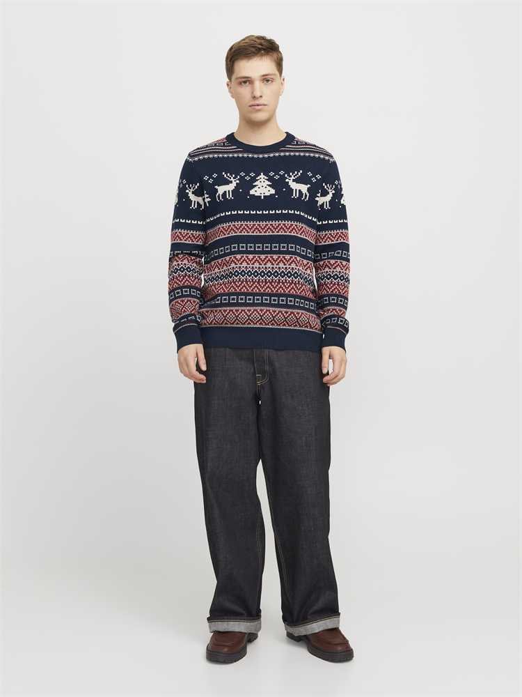 JJXMAS SNOWBALL KNIT CREW NECK - 12248145
