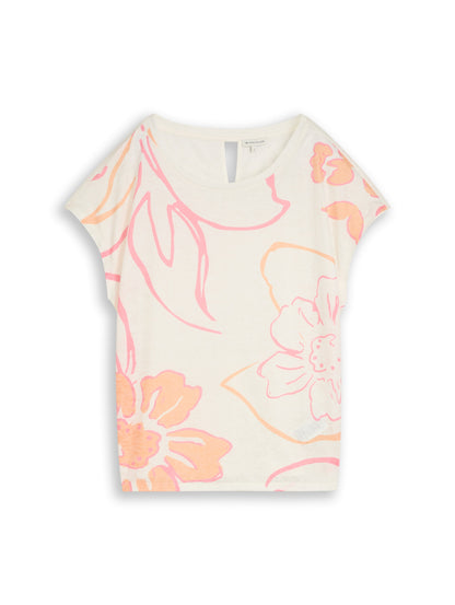 T-Shirt crew neck burn out wit - 1051227