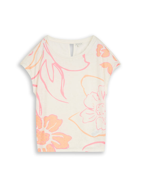 T-Shirt crew neck burn out wit - 1051227