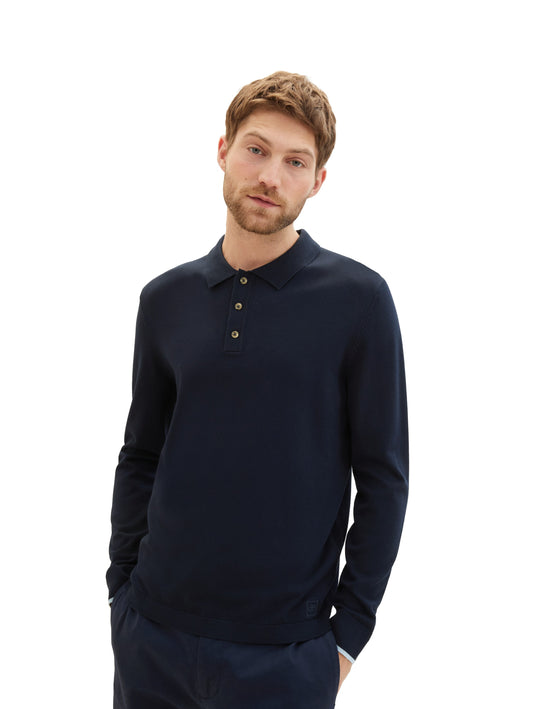 knitted basic polo - 1040714