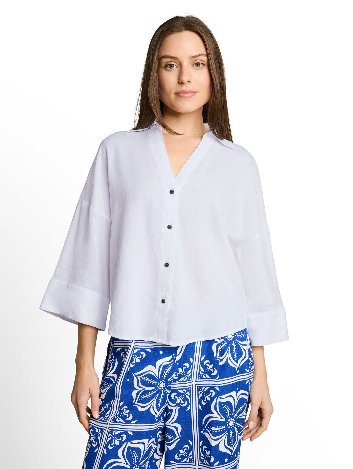 blouse loose fit with linen - 1049825