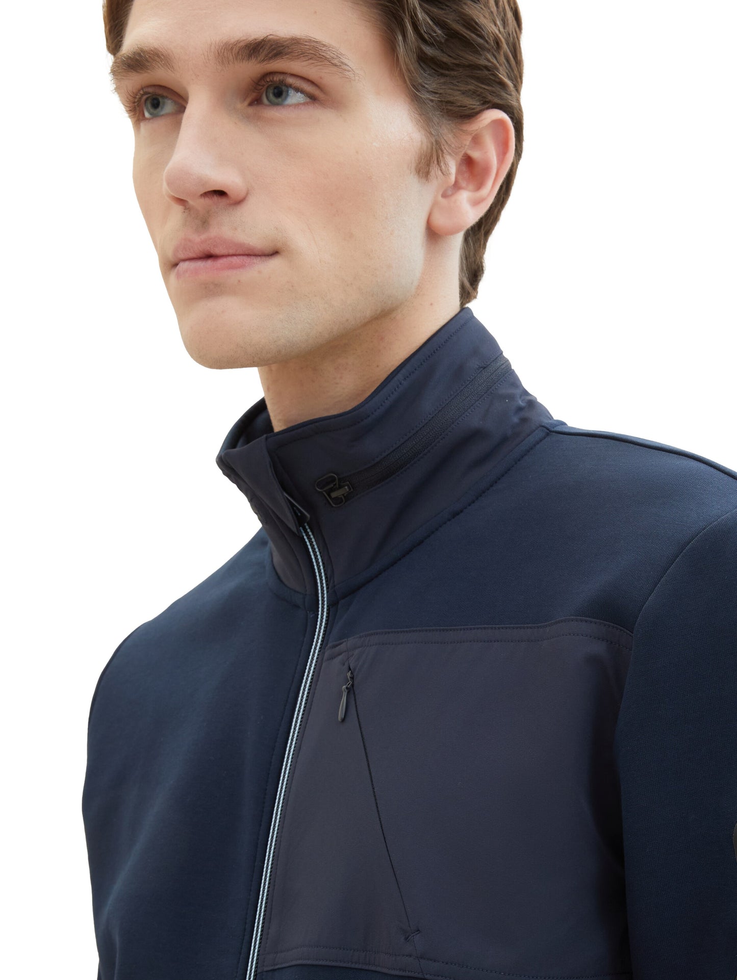 detailed stand-up sweat jacket - 1040922