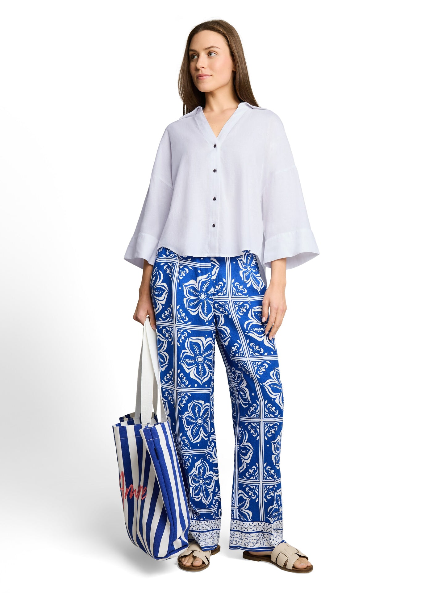 blouse loose fit with linen - 1049825