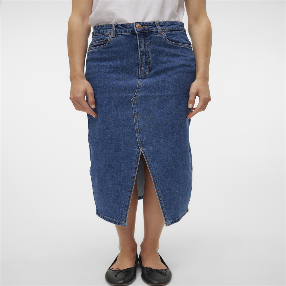 VMVERI HR CALF DENIM SKIRT GA NOOS - 10295731