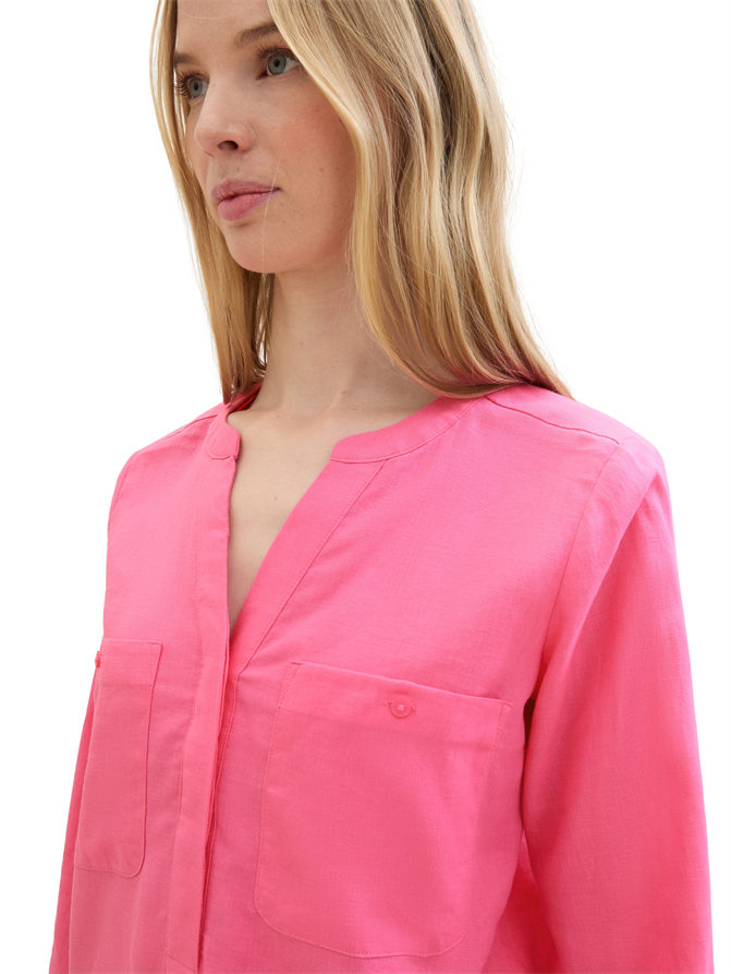 easy shape blouse with linen - 1041681