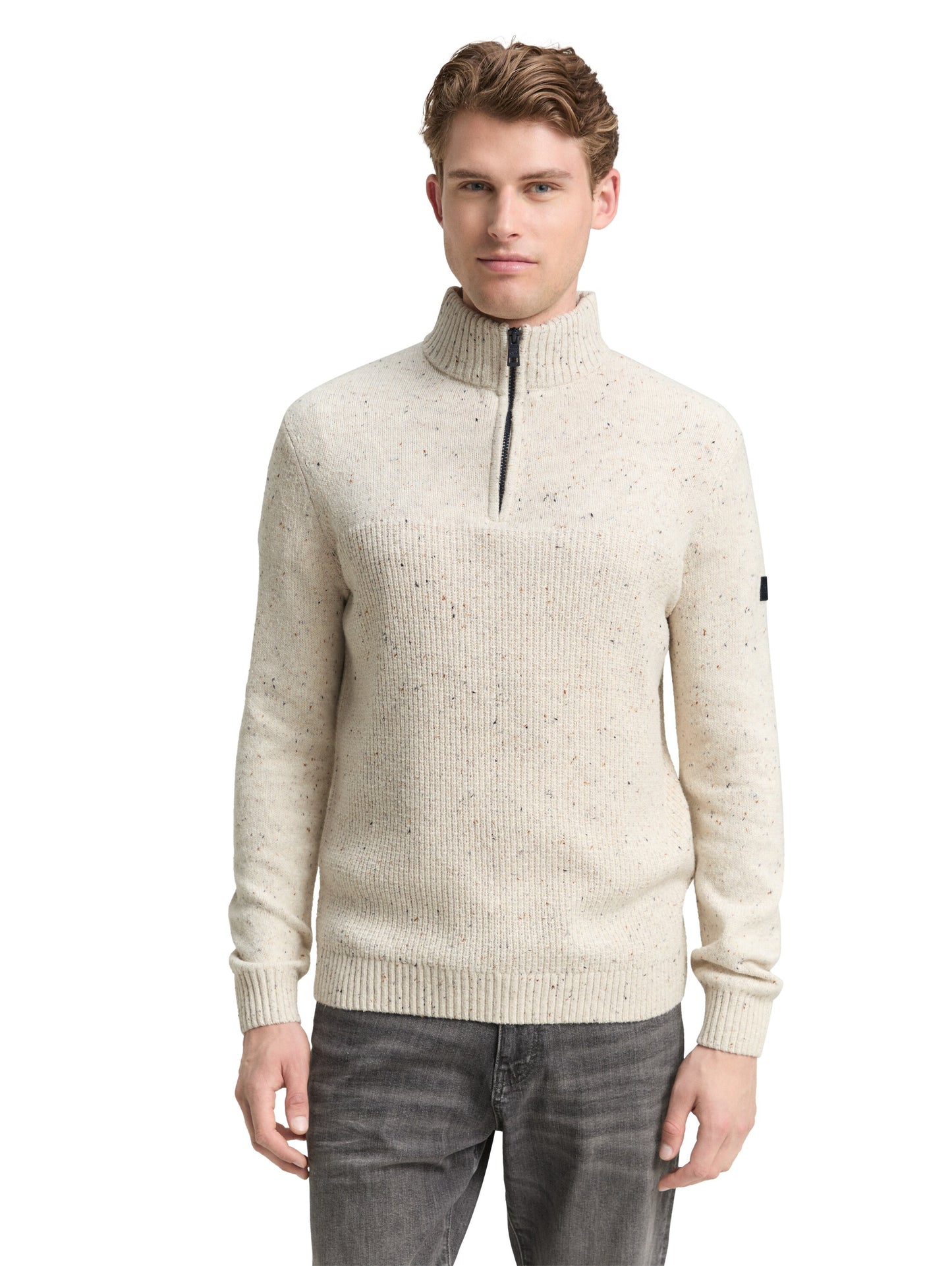 structured mix knit troyer - 1048713