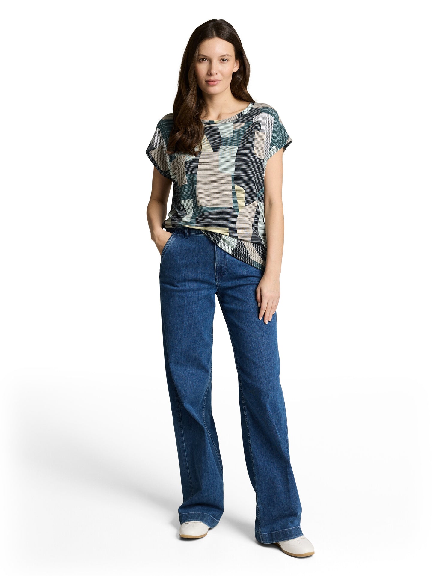 T-shirt alloverprinted stripe - 1050613