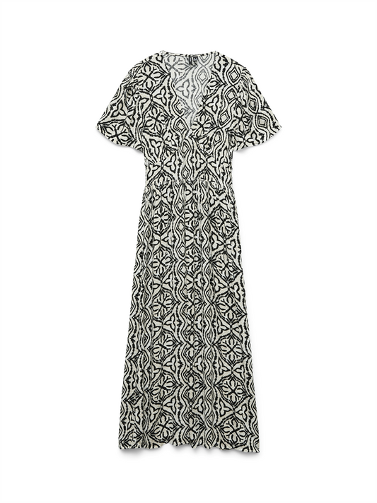 VMMENNY SS 7/8 V-NECK DRESS WVN BOO - 10341554