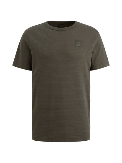Short sleeve r-neck jacquard strip - PTSS2602563
