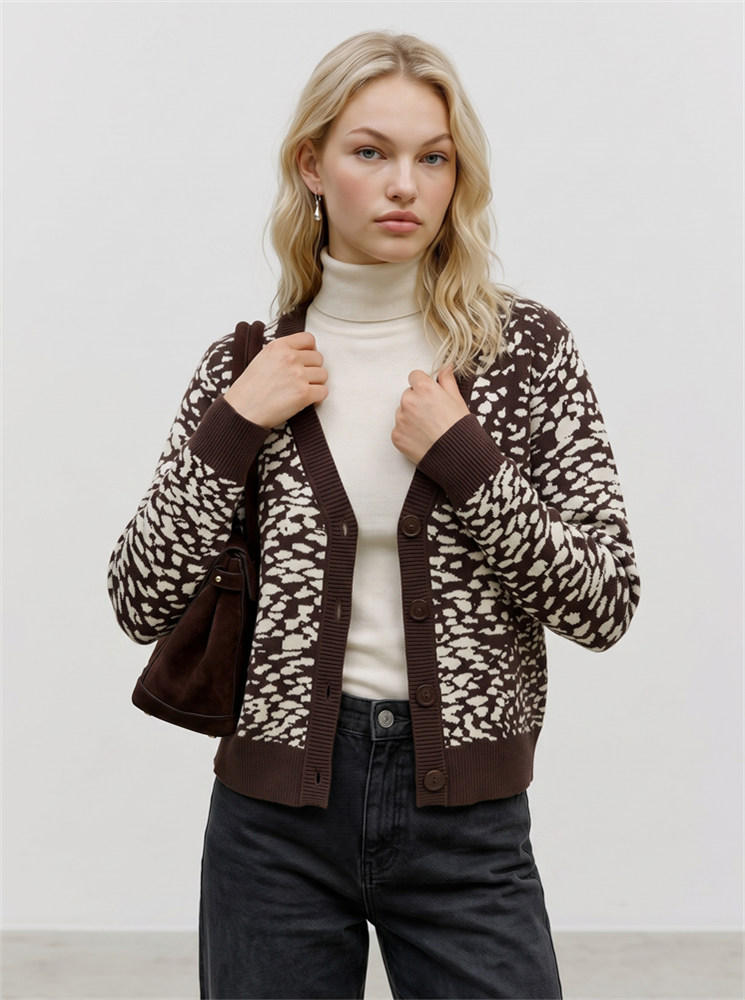 VMARIA ART LS V-NECK CARDIGAN REP - 10314507