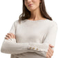 knit crew-neck with button det - 1049125
