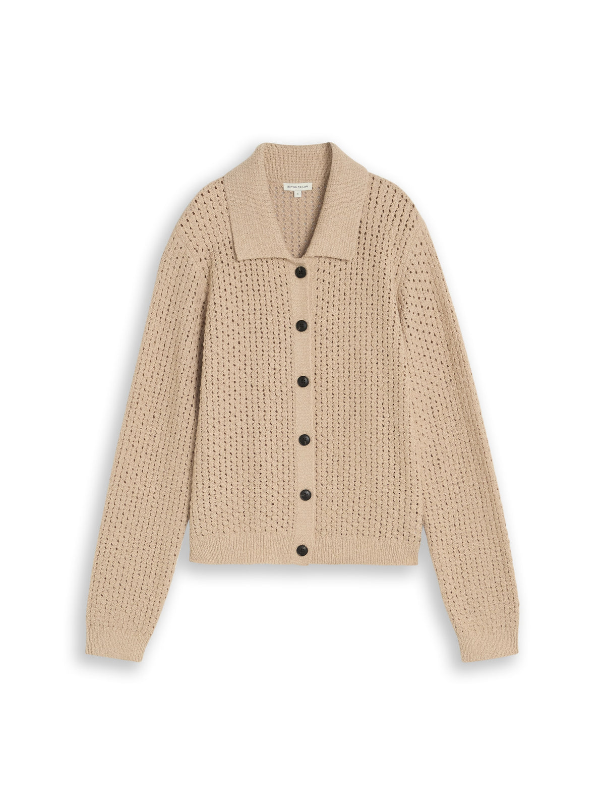 Knit cardigan with collar - 1051363