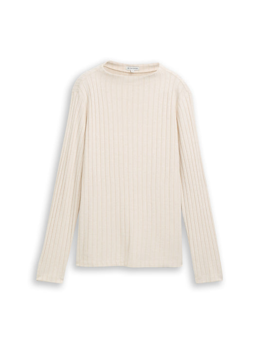 T-shirt cosy wide rib mock nec - 1048934