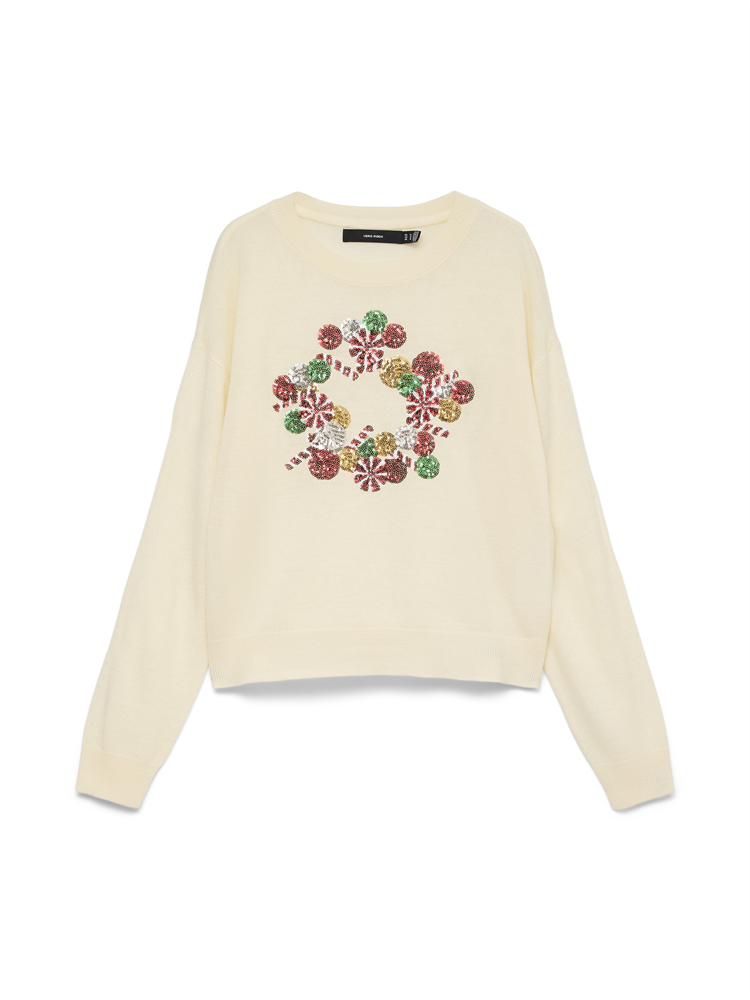 VMNEW GLITTER LS O-NECK PULL. XMAS - 10347076