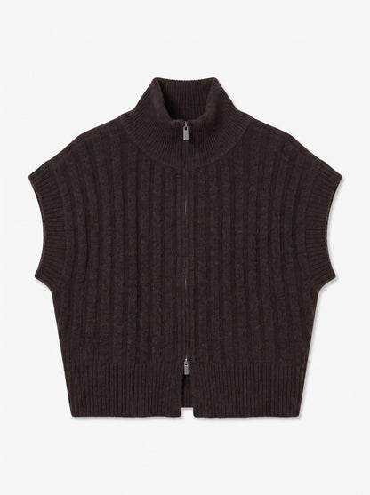 VMBANG RIB SL HIGHNECK ZIPPER VEST - 10347170