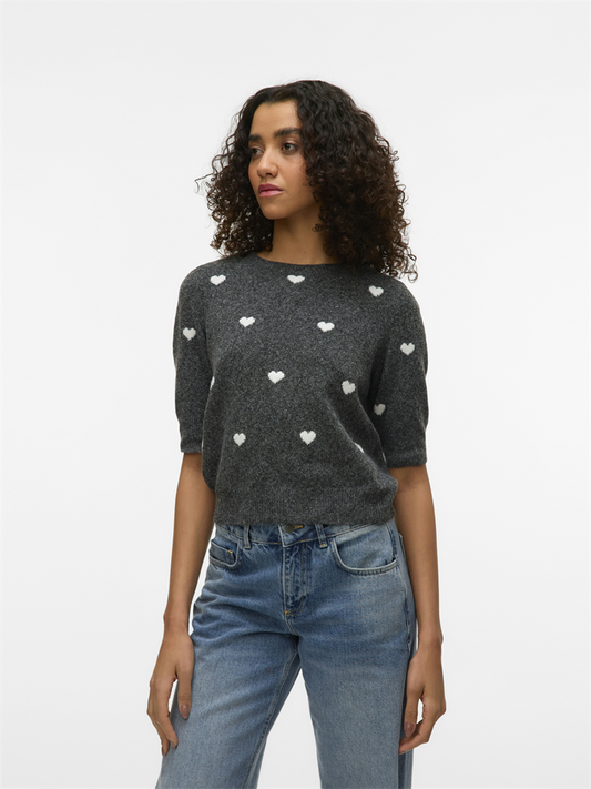 VMDOFFY INTARSIA 2/4 O-NK PULLOVER - 10330793