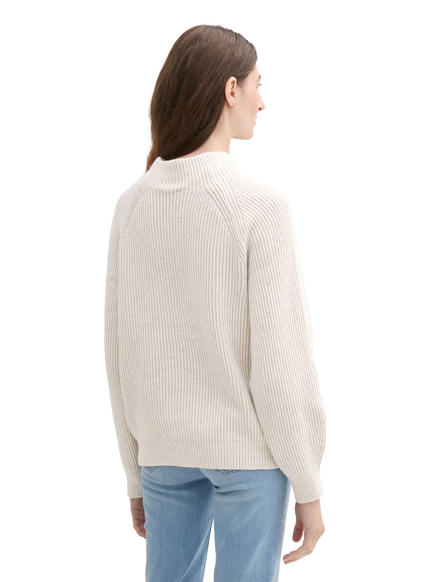 knit plated rib pullover - 1042957