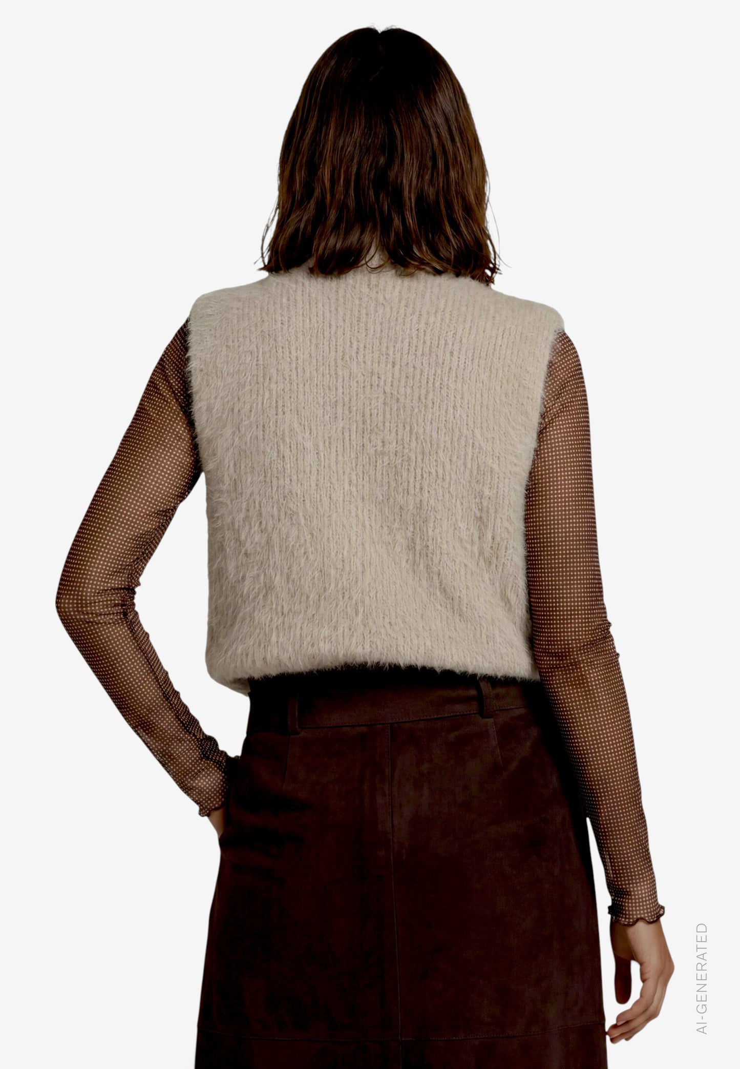 Strickjacke Kurz ohne Arm - 110-10002465