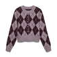 VMHALO LS O-NECK ARGYLE CARDIGAN BO - 10349316