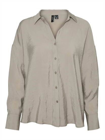 VMQUEENY LS OVERSIZE SHIRT WVN GA N - 10289349