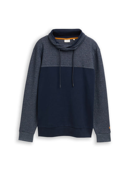 fine striped snood sweatshirt - 1048636