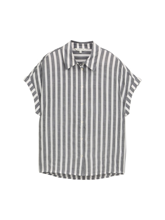 striped blouse shortsleeves - 1047057